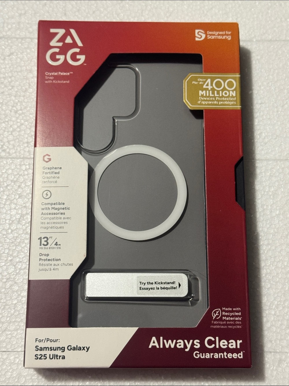 ZAGG Always Clear Crystal Palace Case for Samsung Galaxy S25 Ultra - Gray